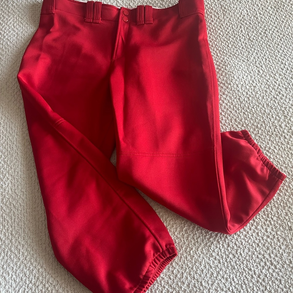 red softball pants